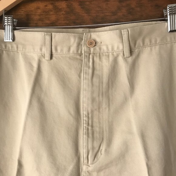 Lands' End Khaki Flat Front Pants Size 42 x 26 - Picture 4 of 13